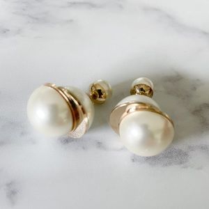 Dior Gold and White Pearl Earrings